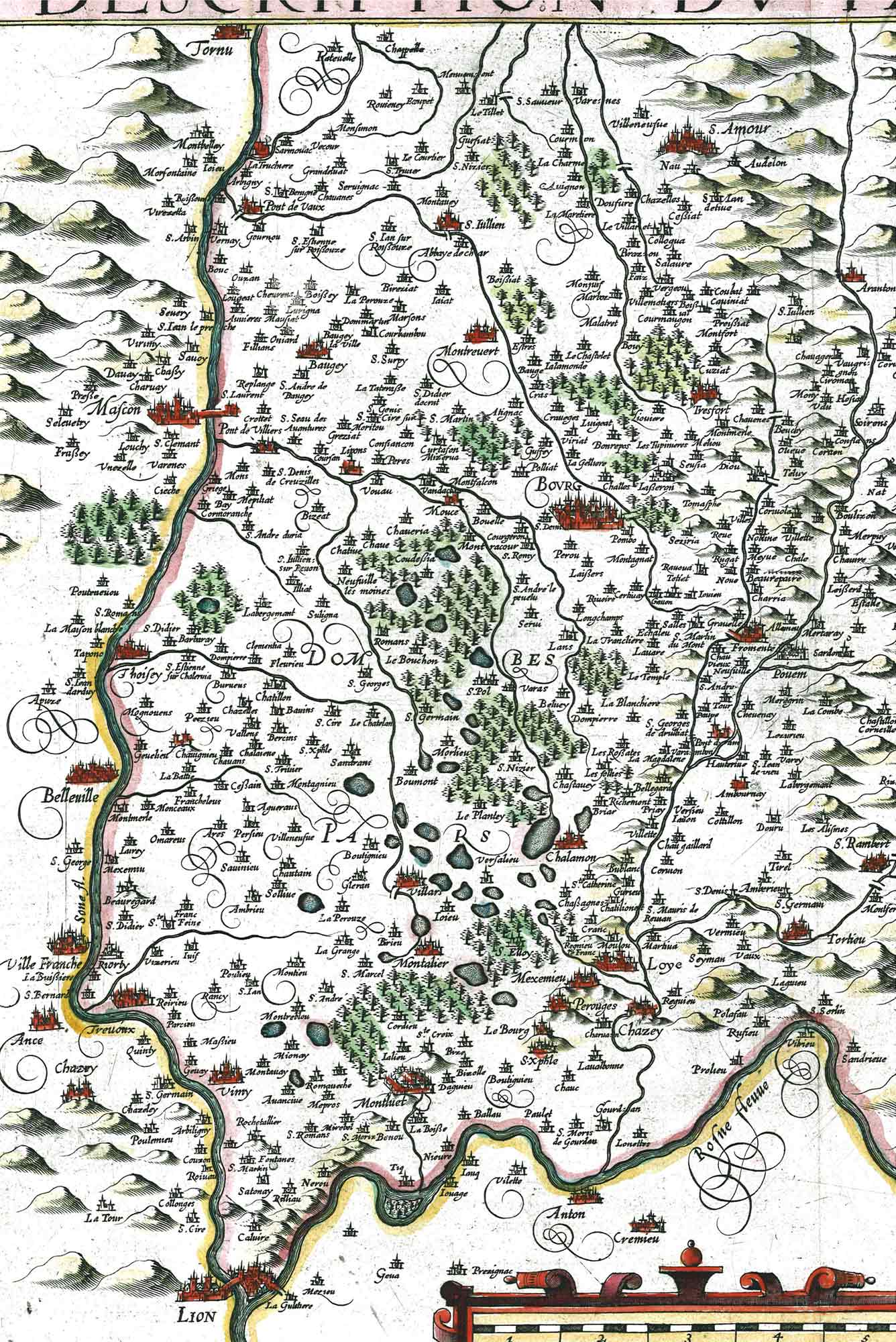 Carte du pays de Bresse en 1632