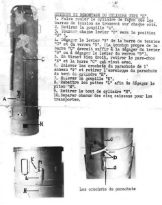 Notice de démontage d’un cylindre de type « H » utilisé lors des parachutages